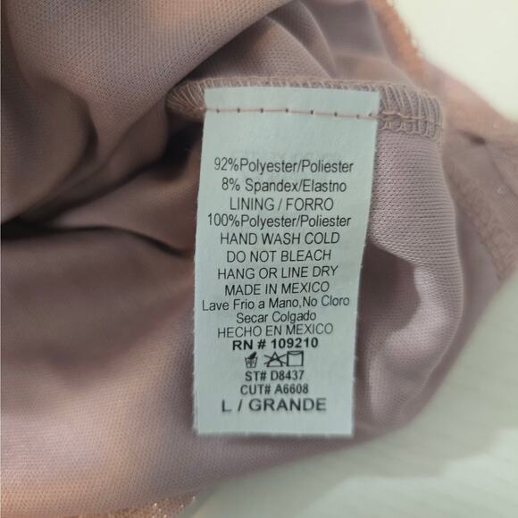 Windsor Sleeveless Sparkly Mauve Glitter Ruffle Mini Dress Sz Large - Picture 6 of 7